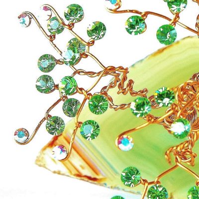 Arbre en fil de métal et cristal Swarovski