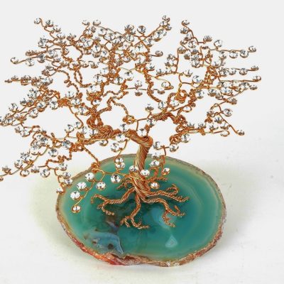 Sculpture arbre en métal et cristal Swarovski