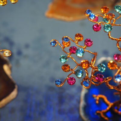 Arbre de Vie en fil de cuivre et cristal Swarovski