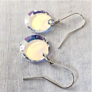Boucles d'oreilles Miroir en cristal Swarovski sur argent
