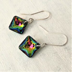 Boucles d'oreilles carrées cristal Princesse