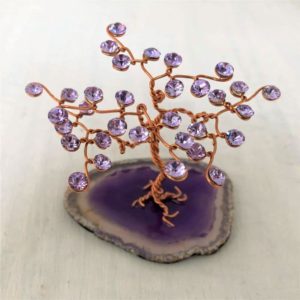 Arbre de Vie G minis cristal Swarovski Violet cuivre agate
