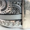 Bracelet cuir manchette 3 rangs 19 cm cristal Swarovski argent gris fermeture aimanté